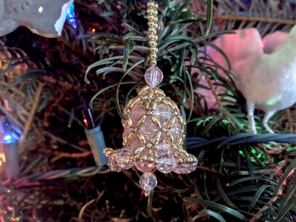 beaded Christmas tree ornament