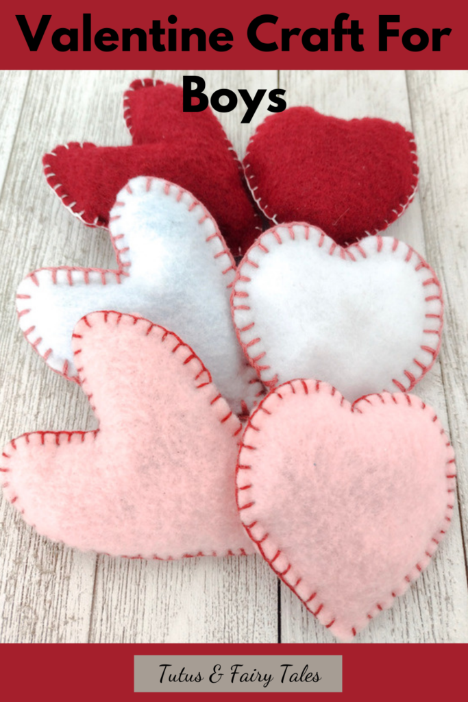 6 red, white, and pink stuffed hearts