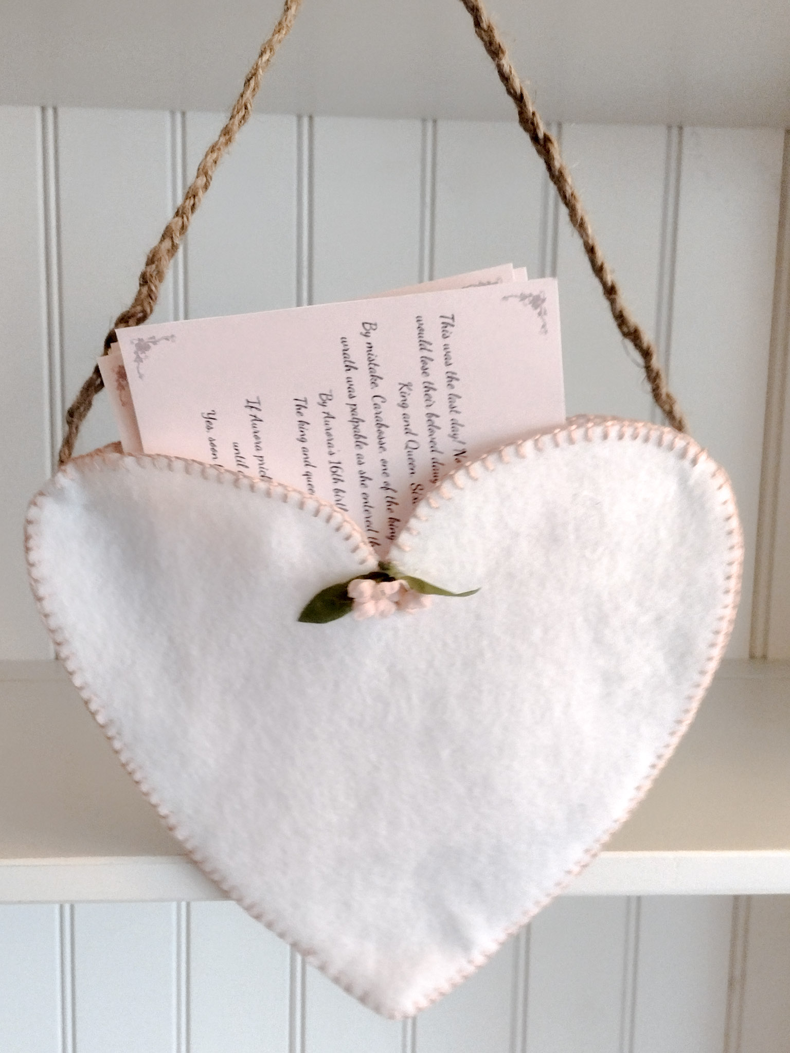 Valentines day heart pouch with count down to Valentines day story cards inside