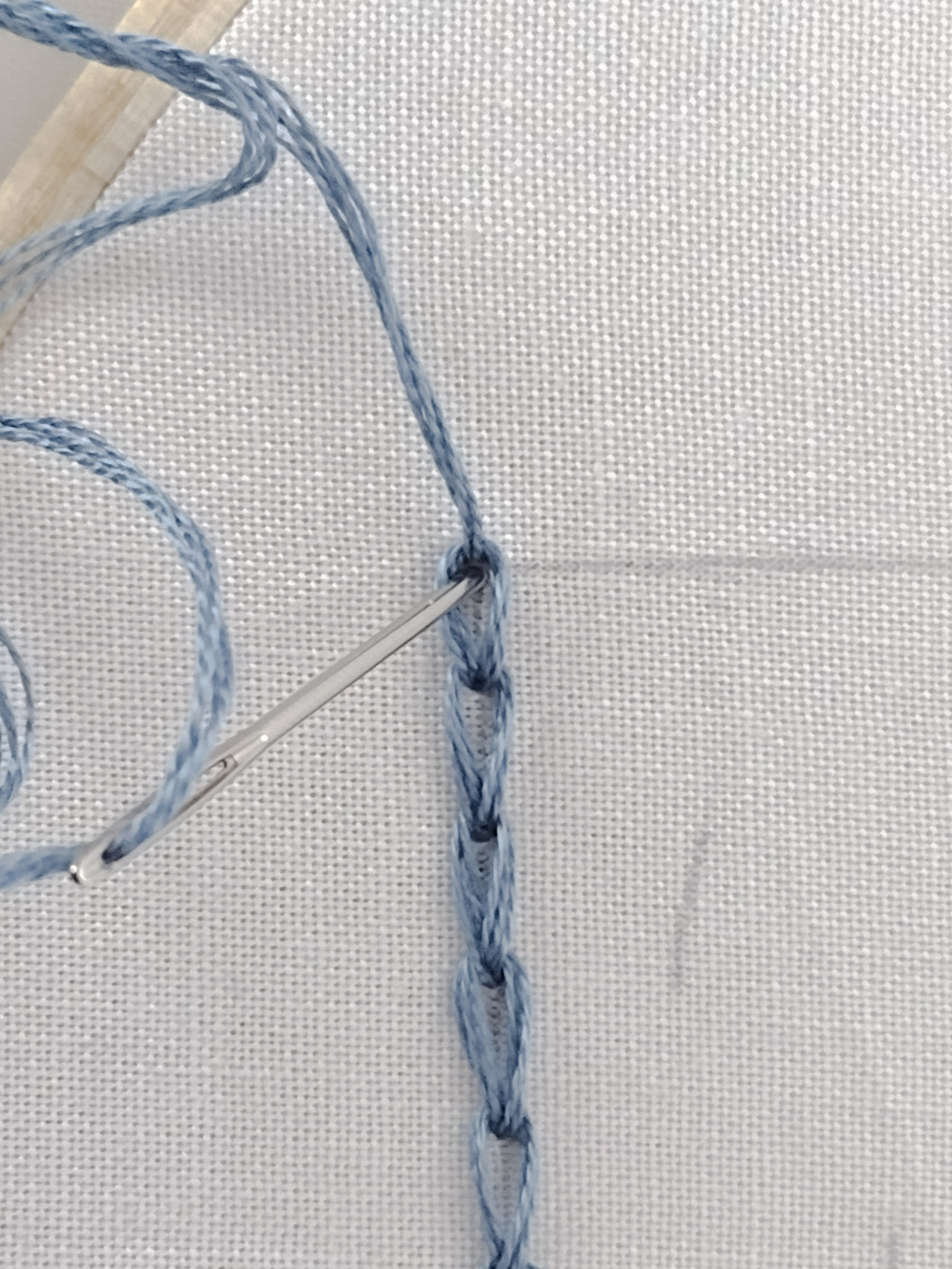 turning the corner with a chain stitch