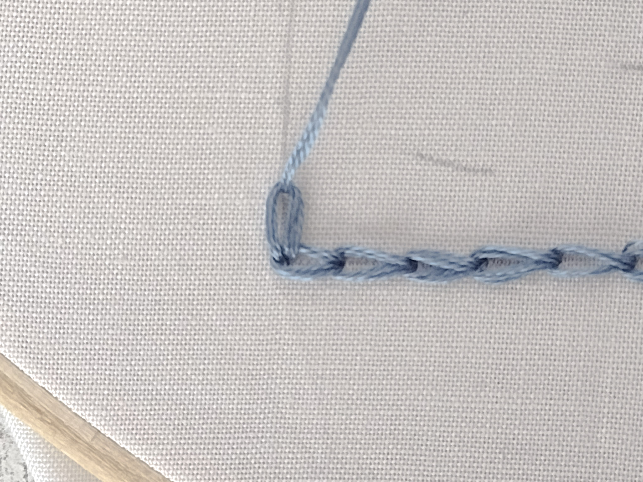 turning the corner with a chain stitch