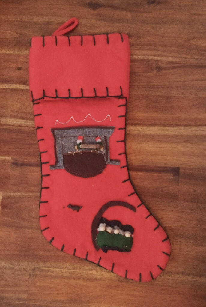 Stocking ideas for boys and girls handmade stocking DIY sewing pattern stocking ideas unique handmade Christmas stocking ideas nutcracker Christmas decorations Nutcracker gift ideas, Stocking ideas for kids. Handmade Gifts for family. Christmas story themed decorations.