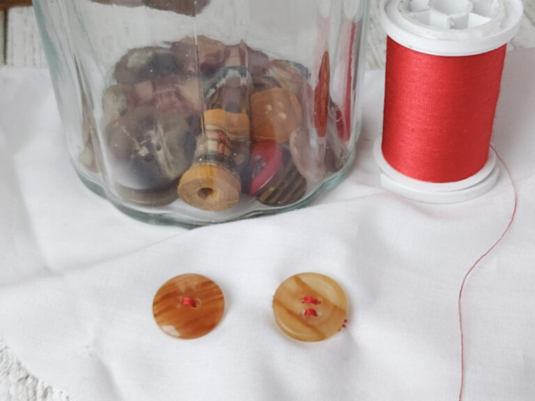 How To Sew On A Button For Homeschoolers: Free Handicraft Lesson